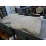 A small sheepskin rug