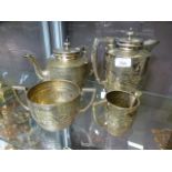 An early 20th century silver plated four piece tea set by James Deakin & Sons,