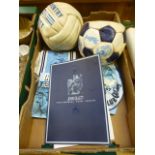 Two Coventry City signed footballs together with scarfs and a record from the Wembley FA cup 1987