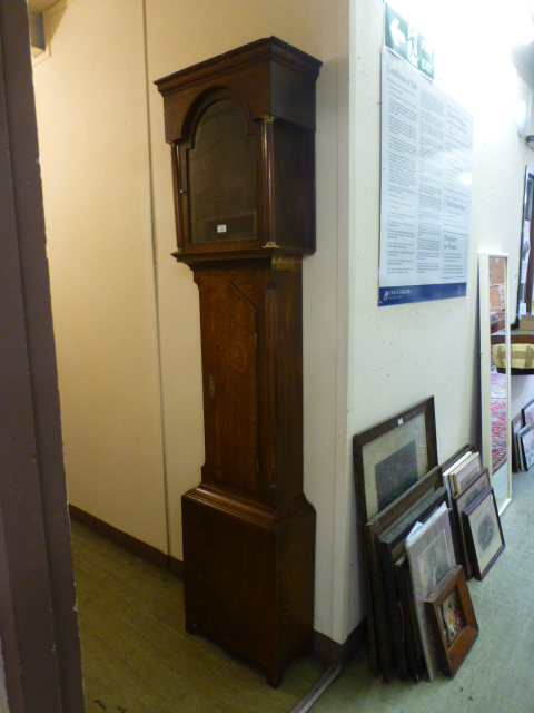 A 19th century oak long case clock case (no movement)