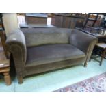 An early 20th century brown dralon upholstered Chesterfield sofa