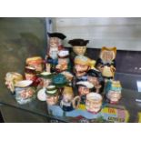 A selection of medium and miniature toby jugs by Royal Doulton, Sylvac etc.