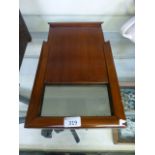 A Victorian mahogany travelling mirror with slide