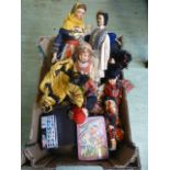 A tray containing costume dolls