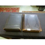 Two Victorian leather photo albums