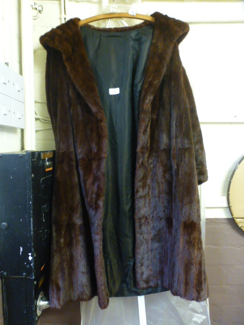 A brown fur coat