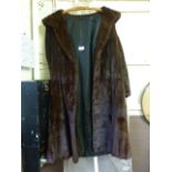 A brown fur coat