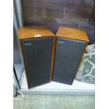 A pair of teak cased speakers by Celestion 15