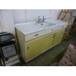 A mid 20th century Hygena enamelled sink unit