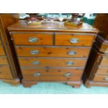 A Ducal pine chest of two short over three long drawers CONDITION REPORT: Notable