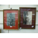 Two framed and glazed photographic prints of scantly clad ladies