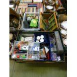 Two trays of fishing equipment to include floats, weights etc.