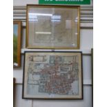 Two framed and glazed maps, one of Europe after G.