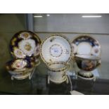 Three 19th century cups and saucers CONDITION REPORT: 1 handle damaged on the Royal