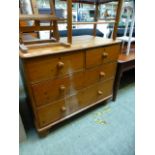 A Victorian pine chest of two short over two long drawers