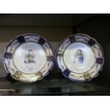 A pair of 19th century Capodimonte style plates depicting Napoleon and Josephine