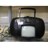 A Waltham CD player with small television