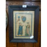 An oak framed and glazed medieval print