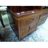 A Chinese padouk low level cabinet,