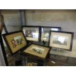 A selection of Victorian framed and glazed coloured prints of various subjects