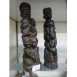 Two African ebony carved figures