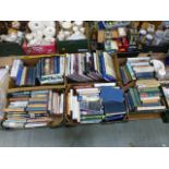 Five trays of hardback books on various subjects