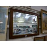 A framed bevelled glass and bird etched design mirror CONDITION REPORT: 72 cm x 56