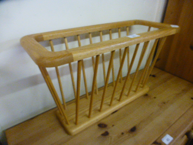 An oak magazine rack