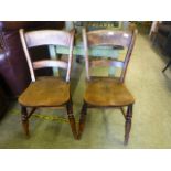A pair of 19th century beech and elder chairs