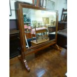 A reproduction mahogany and boxwood strung Georgian style toilet mirror