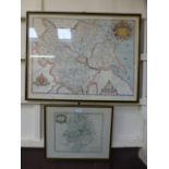 Two framed and glazed reproduction maps,