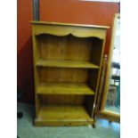 A pine open bookcase