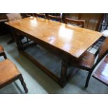 A high quality reproduction 17th century style oak refectory table,