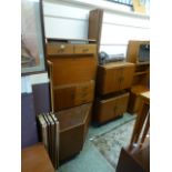 A large quantity of mid-20th century design shelving units to include two door cupboards,