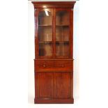An early Victorian mahogany secretaire bookcase,