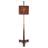 A William IV rosewood pole screen,
