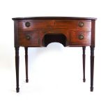 An early 19th century mahogany and line inlaid bow front side table,
