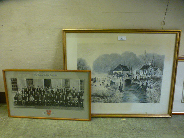 A framed and glazed photograph of Queens College Freshmen dated 1965 together with a framed and