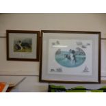 Two framed and glazed prints of dogs