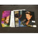 A selection of hand signed photographs of actresses