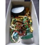 A selection of costume jewellery to include mainly beads