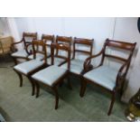 A set of seven (5+2) reproduction mahogany dining chairs