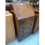 A mid 20th century walnut veneered ladies fall front bureau CONDITION REPORT: Minor