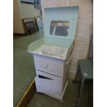 A mid 20th century French white painted metal washstand,