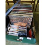 A tray containing a quantity of LPs by various artists,