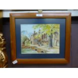 A framed and glazed watercolour of Guys Cliffe Warwick,