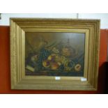 A framed oil on canvas of still life signed Thomson