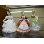 Three small Royal Doulton figures of ladies to include Valerie HN2107,