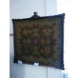 A Victorian rosewood framed embroidered fire screen plaque CONDITION REPORT: W.