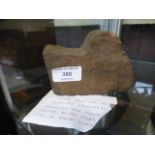 A piece of stone purportedly from the ruined Coventry Cathedral